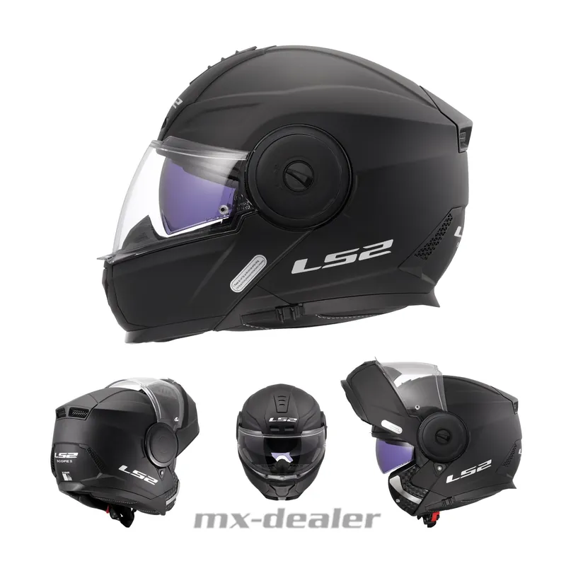 Direktkauf LS2 FF902 Scope II Klapphelm Motorrad Helm Solid Matt Schwarz Tourenhelm Urban