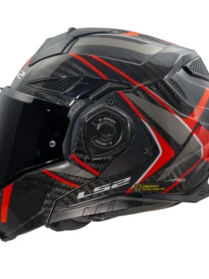 Beliebt LS2 Klapphelm Advant X Carbon Future II Rot FF901 Motorrad Helm + dunkles Visier