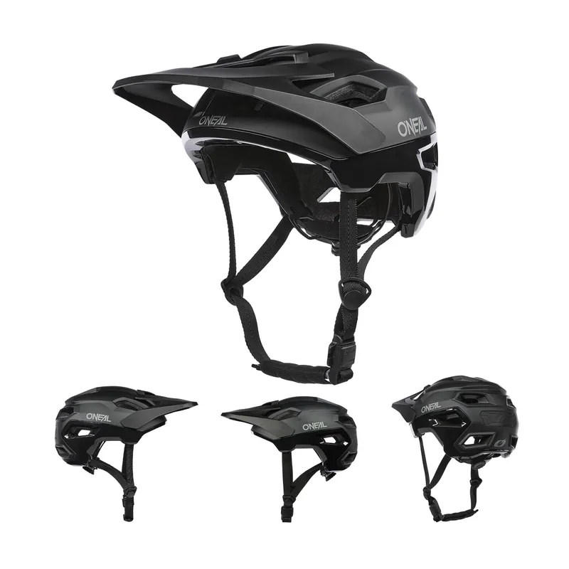 Jetzt Kaufen ONeal Trailfinder EVO Solid Schwarz Matt Fahrrad Helm All Mountain Bike Trail MTB BMX S-M (54cm- 58cm