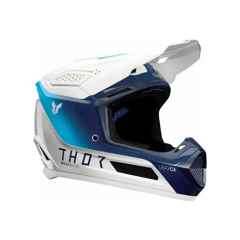 Thor MX Crosshelm Fleet Storm Weiß Navy MX Helm Motocross Cross Enduro Quad XL (61/ 62cm) Neue Kollektion