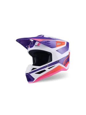 Alpinestars S-M3 SM3 Heat Weiß Purple Pink MX Helm Crosshelm Motocross Cross Enduro Bestpreis