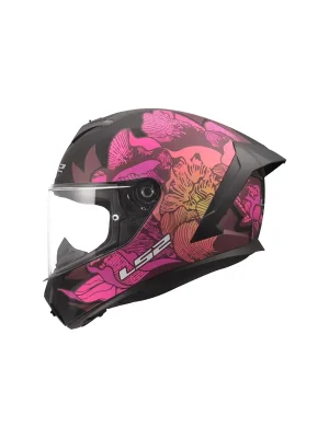 Abverkauf LS2 Motorradhelm Rapid III Poppies Schwarz Pink klares Visier FF820 Integralhelm Race S (55-56cm)