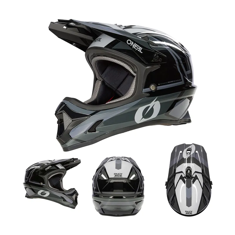 Geprüft O‘Neal Sonus Split Schwarz Grau Fahrrad Helm MTB BMX Downhill Bike DH Trail XS (53-54cm)