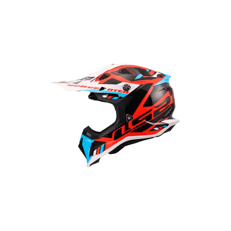 LS2 Crosshelm MX700 EVO Subverter Stomp Weiß Blau Rot MX Helm Motocross Enduro L (59-60cm) Kracherpreis
