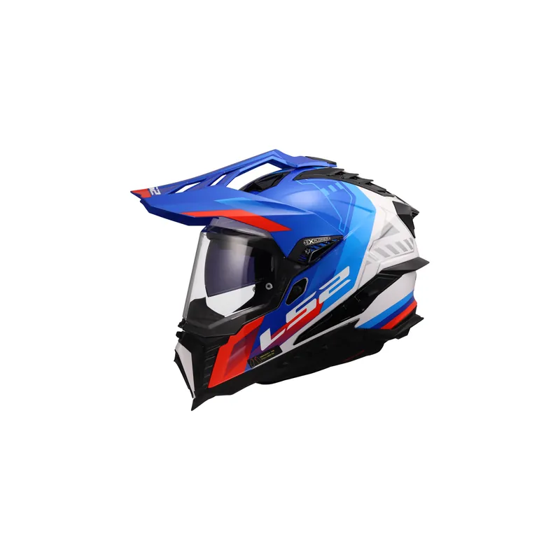 LS2 Crosshelm Explorer Hexa Weiß Blau Rot MX701 Dualsport Enduro Helm GS MX XXL (63-64cm) Super-Preis