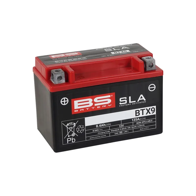 Direktkauf BS Battery Motorradbatterie 12V BTX9 8AH 135A AGM wartungsfrei werksakt.