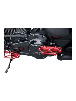 Preisreduziert Arlen Ness Diamond Trittbretter rot Sozius f. Harley Modelle