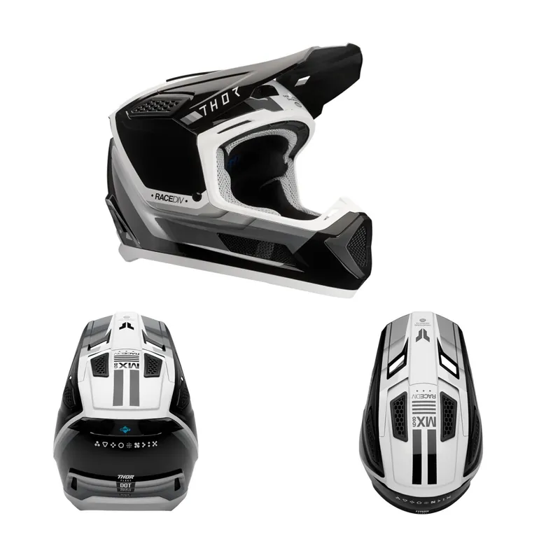 Thor MX Crosshelm Fleet Defy Schwarz Weiß MX Helm Motocross Cross Enduro Quad M (57/ 58cm) Neue Kollektion