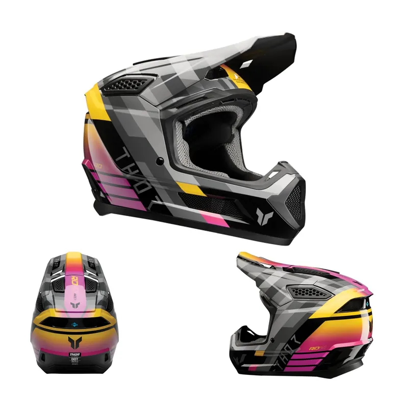 Thor MX Crosshelm Fleet Camber Schwarz Magenta MX Helm Motocross Cross Enduro Quad L ( 59/ 60cm) Neue Ware