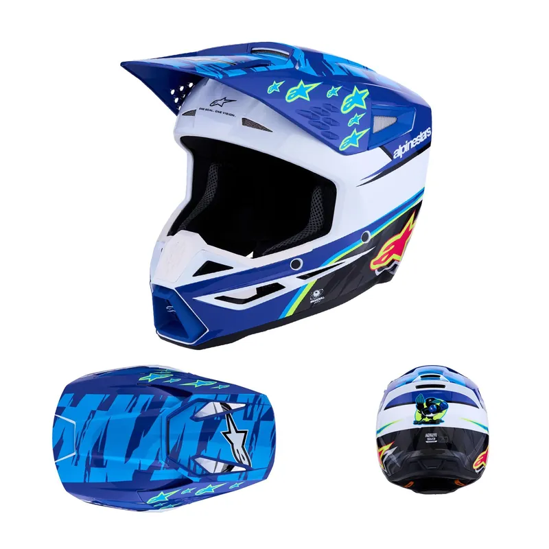 Alpinestars S-M3 SM3 Falcon Blau MX Helm Crosshelm Motocross Cross Enduro Neue Ware