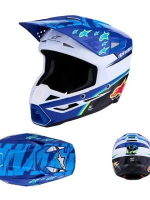 Aktuell Alpinestars S-M3 SM3 Falcon Blau MX Helm Crosshelm Motocross Cross Enduro XL (61-62cm)