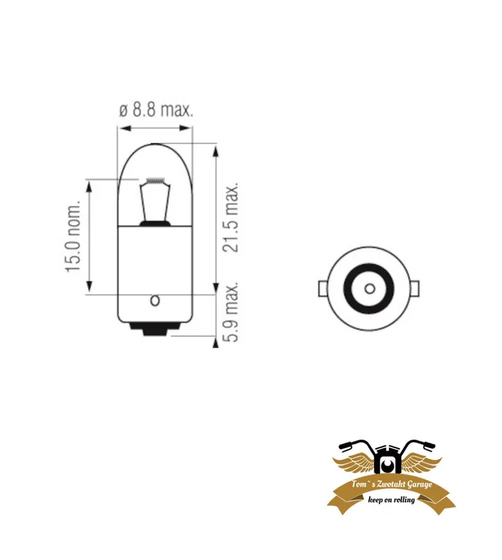 Top-Seller Birne BA9S 6V 4W Mofa Moped Mokick Roller Klarglas Instrumente