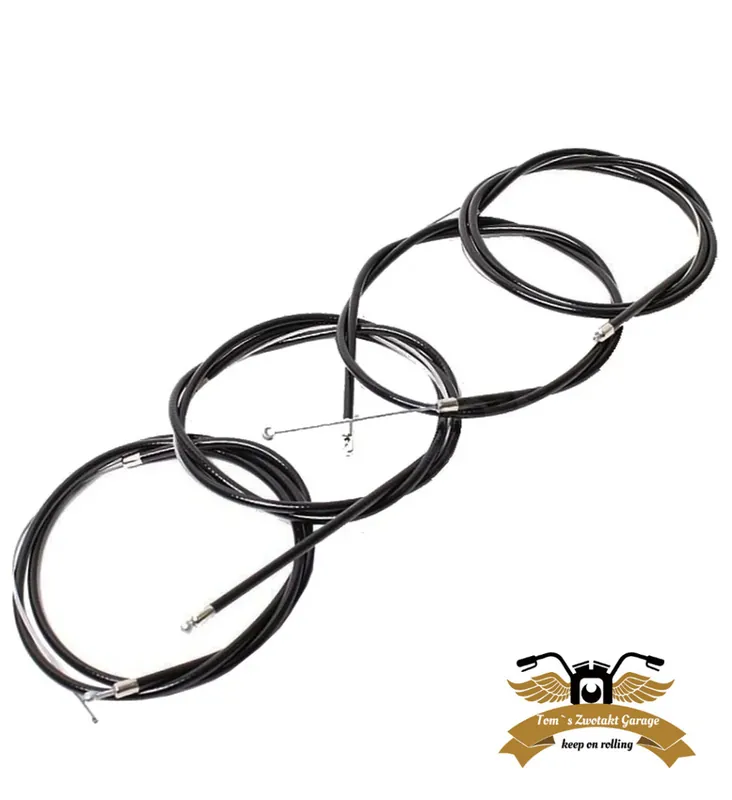 Vespa SI Bowdenzug schwarz Zugastz 4-teilig Zugset Bowdenzugset -OEM- Letzte Chance