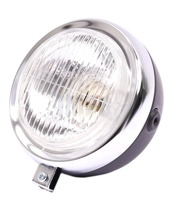 Finale Aktion Scheinwerfer Retro Chrom schwarz Oldtimer rund 130 mm Frontscheinwerfer