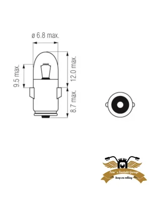 2 x Birne BA7S 6 Volt 0,6 Watt - 6V 0,6W Mofa Moped Mokick Motorrad Heißes Angebot