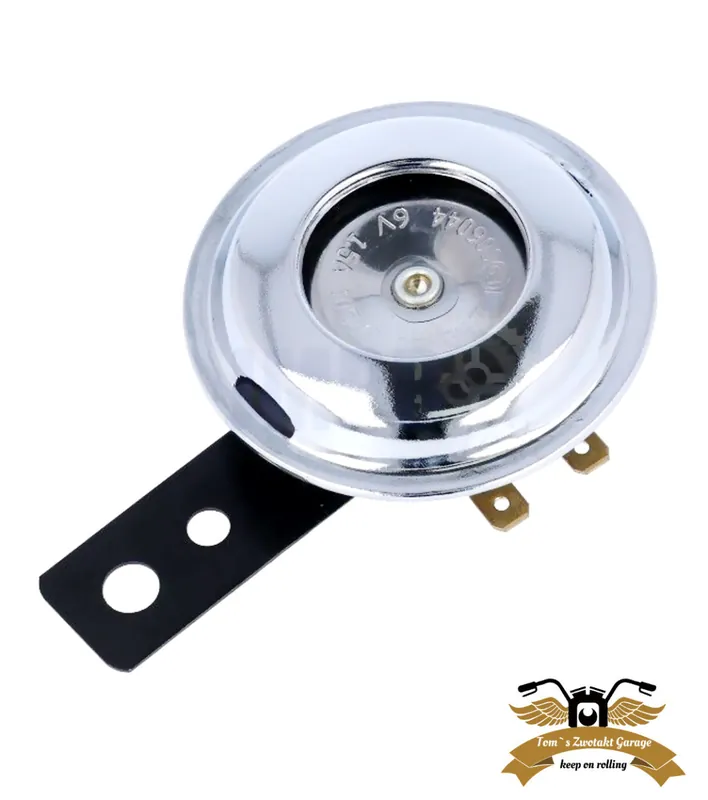 Hupe Schnarre verchromt Ø 70 mm mit Halter 6V DC Gleichstrom Mofa Moped Ausverkauf